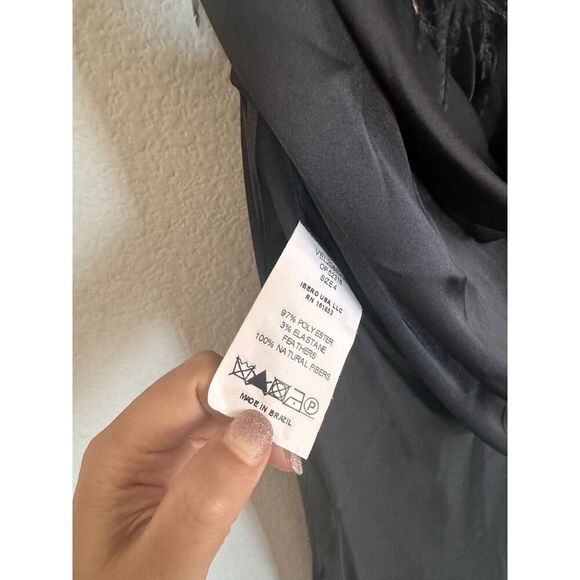 PatBo feather trim slip dress black US4 - Picture 10 of 13